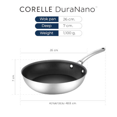 กระทะลึก CORELLE DURANANO รุ่น CBD302 26 ซม. สีเงิน_1